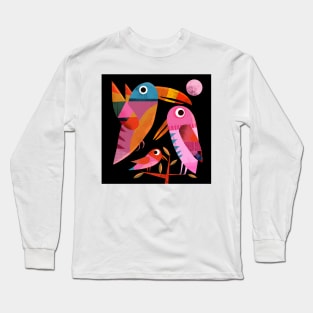 Three Birds at Night Long Sleeve T-Shirt